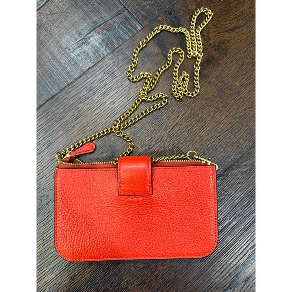 NWOT COACH's Pebbled Leather Crossbody Bag Red - Picture 3 of 10